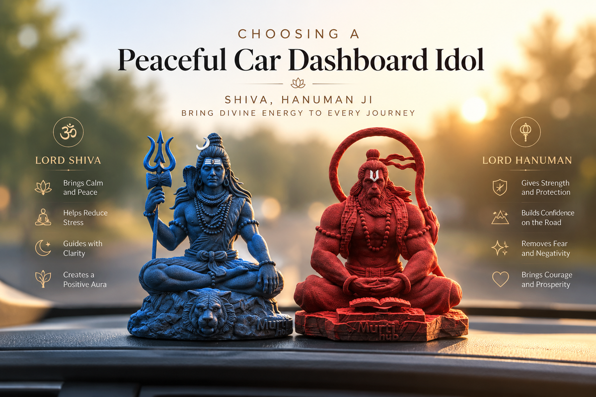Choosing a Peaceful Car Dashboard Idol: Shiva, Hanuman Ji & Ganesh Ji
