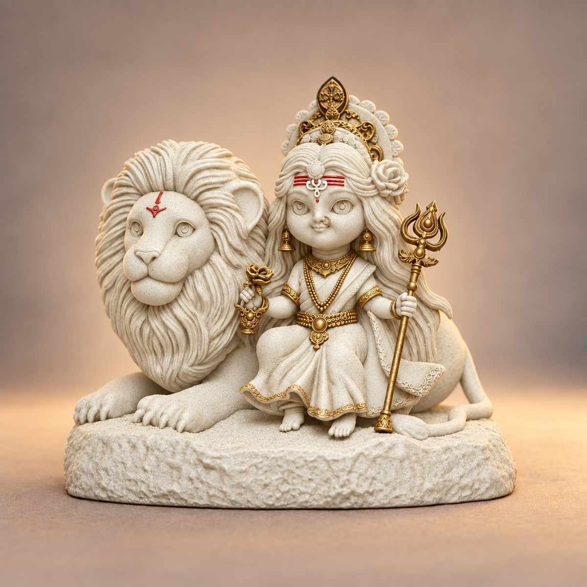 Maa Durga in Temple White — Murtihub Navratri Festive Drop