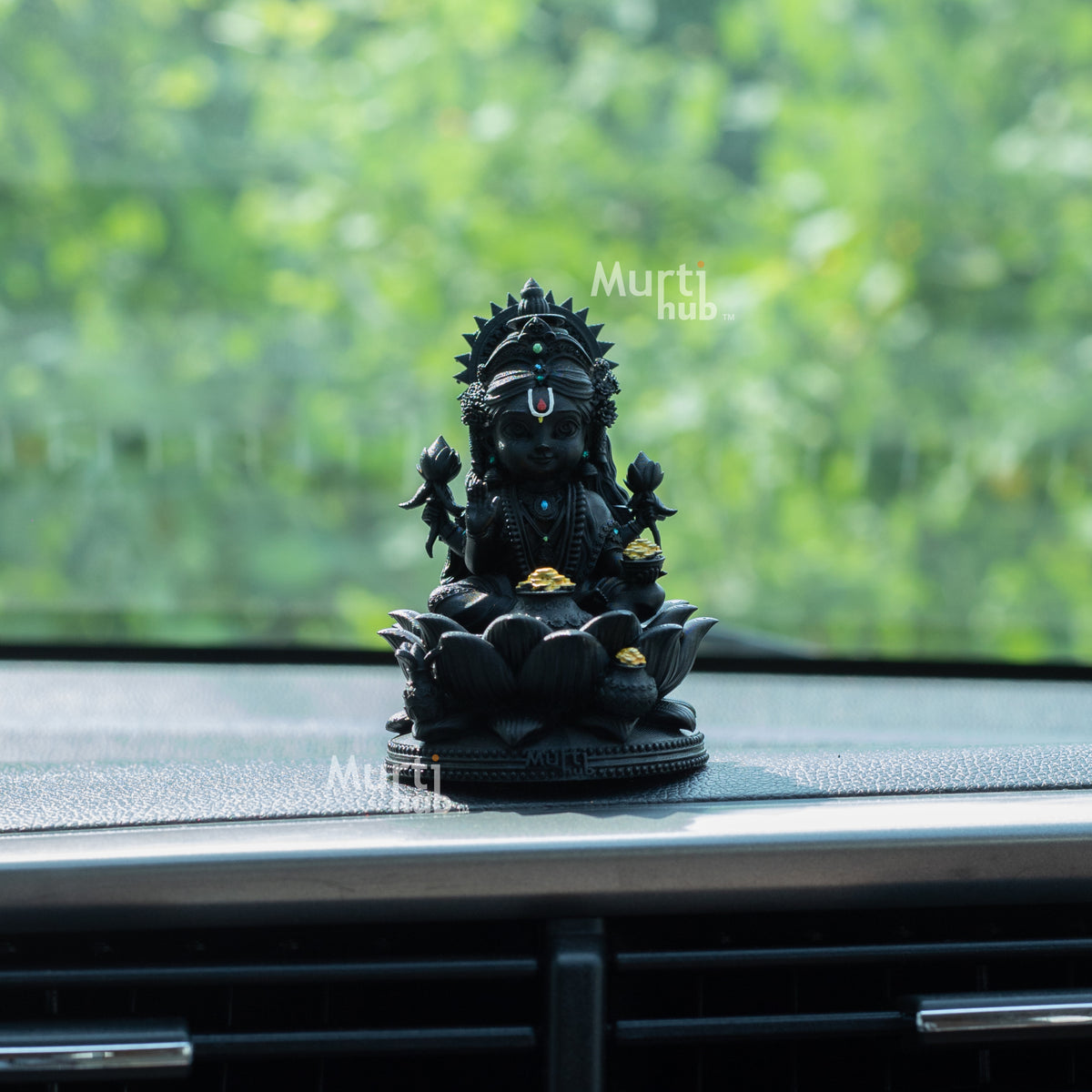 Baal Laxmi – Divine Prosperity Idol in Black for Car & Home
