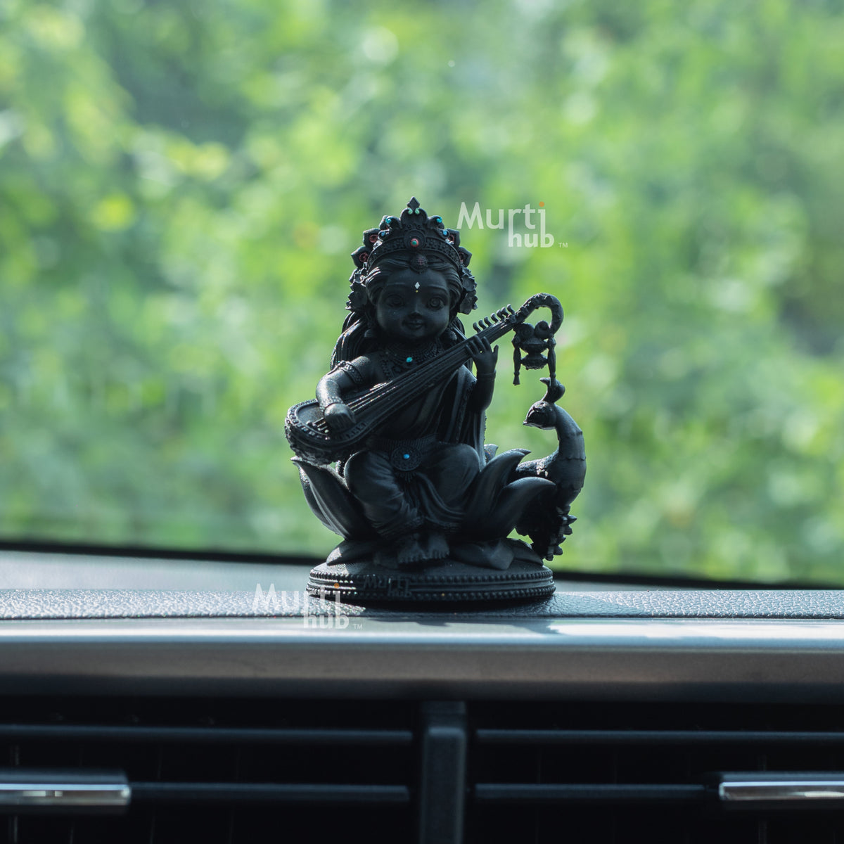 Baal Saraswati Idol for Car Dashboard – Goddess of Wisdom & Learning