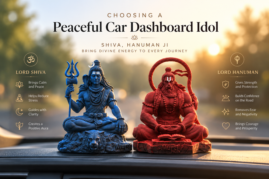 Choosing a Peaceful Car Dashboard Idol: Shiva, Hanuman Ji & Ganesh Ji