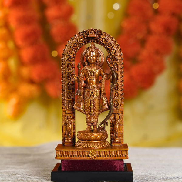 Ram Lalla Ayodhya Idol – Antique Gold | Car Dashboard & Home Mandir | Murtihub
