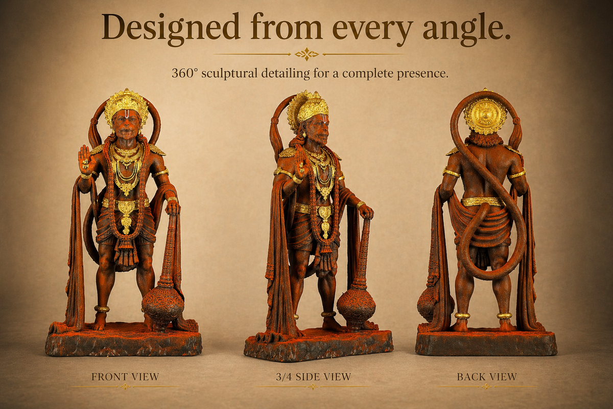 Bajrang Bali Hanuman | Premium Matte Sindoori Idol