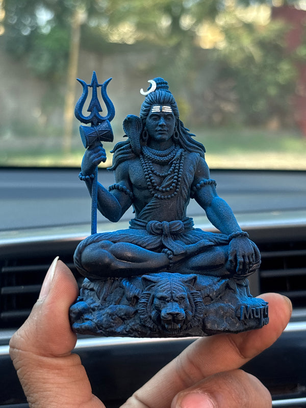 Bholenath Shiva — The Calm Protector — hand-finished resin Shiva idol for car dashboard | Murtihub